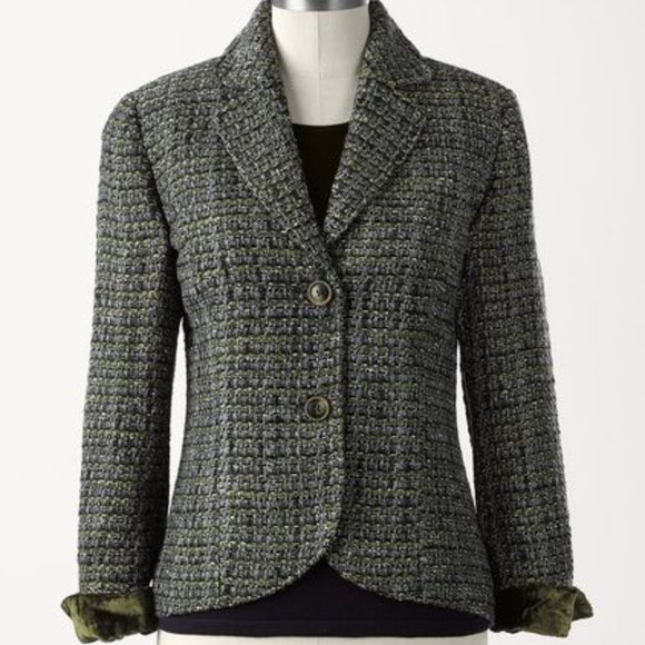 Coldwater Creek Jackets & Blazers - NWOT Coldwater Creek Tweed Velvet Cuff Blazer